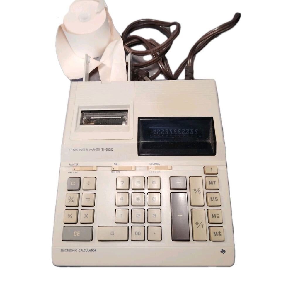 Vintage Texas Instruments TI-5130 Electric Calculator For Parts Not Working
